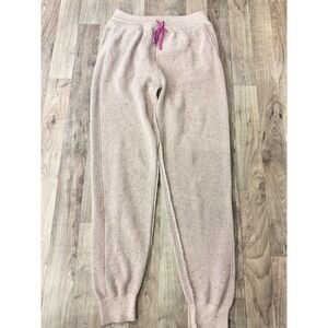 Anthropologie Daily Practice Knit Joggers Women's Size M High Waist Tan Pink